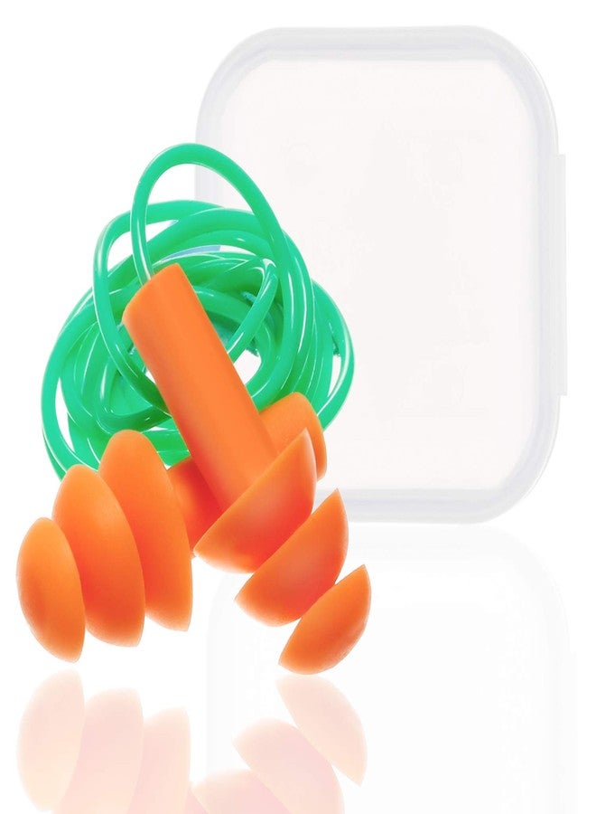 Bememo 6 Pairs Reusable Corded Earplugs Noise Reduction Silicone Ear Plugs with Case Waterproof Earplugs Sound Blocking Hearing Protection for Shooting Sleeping Snoring Swimming Study Sports - Image 3